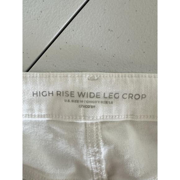Chicos High Rise Wide Leg Crop Jeans Women's US Size 10 White - Picture 4 of 12